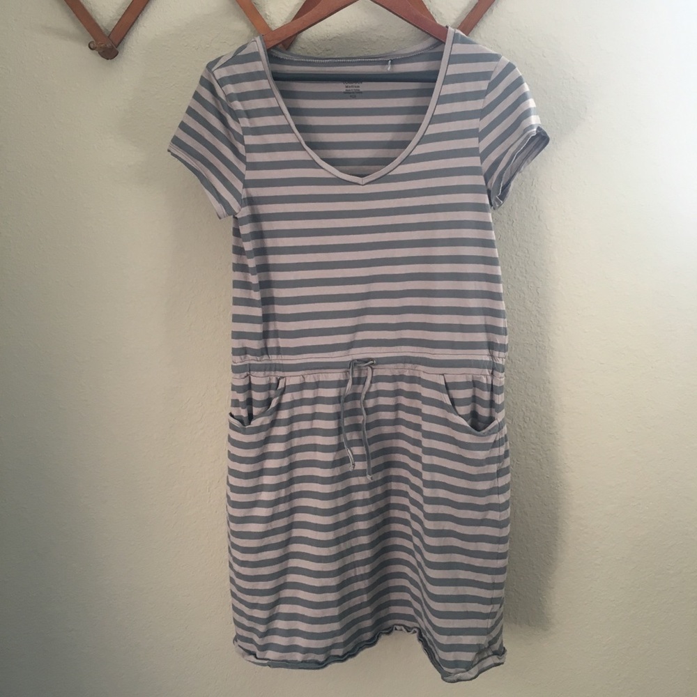 Toad & Co. Green and Brown Striped Dress